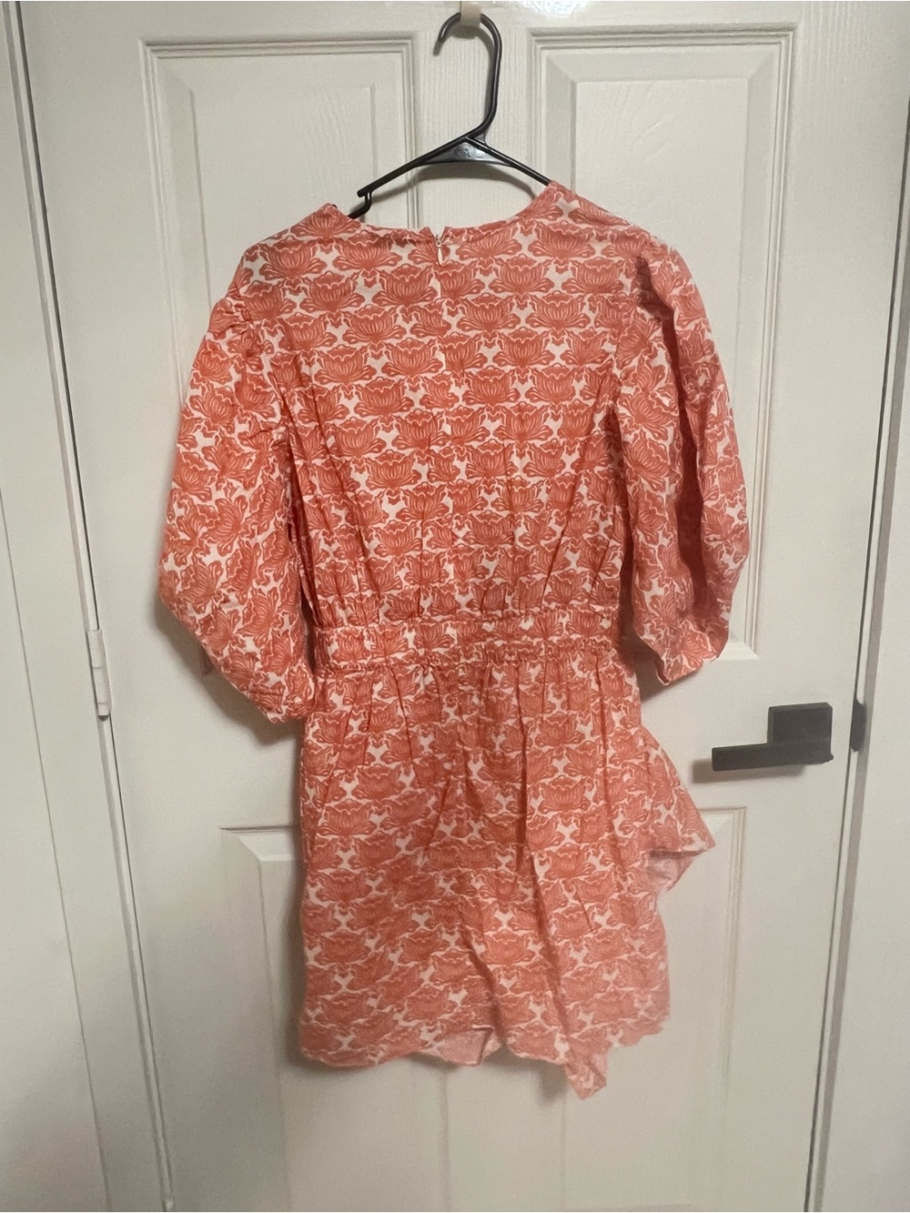 Rhode Pia cotton ruched mini dress lotus orange size 8 - Picture 7 of 10